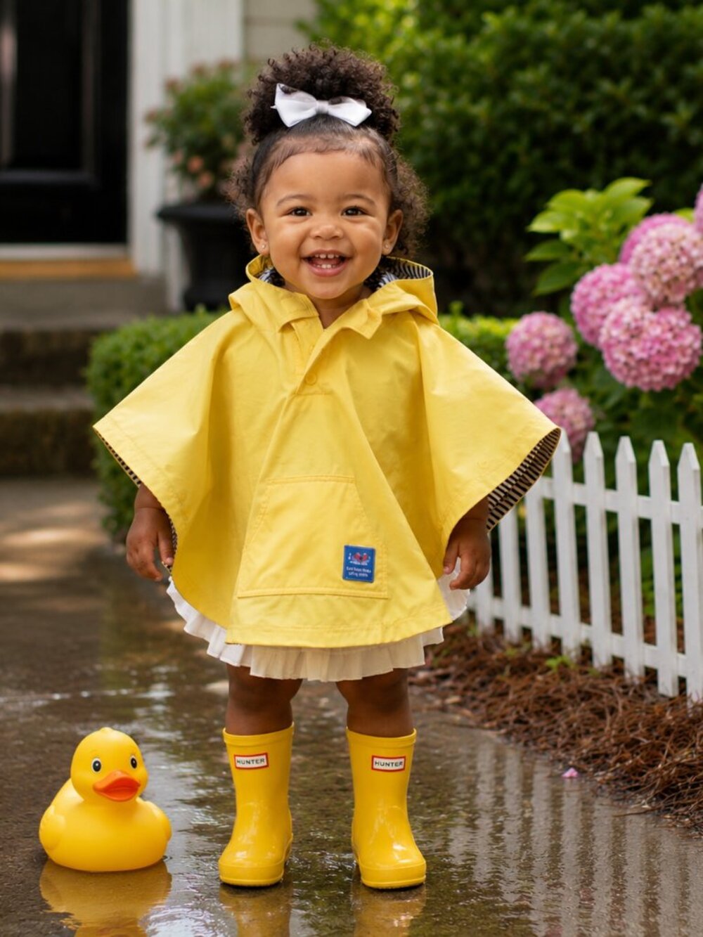 JoJo Maman Bebe yellow rain poncho Girls size 1-2 YRS